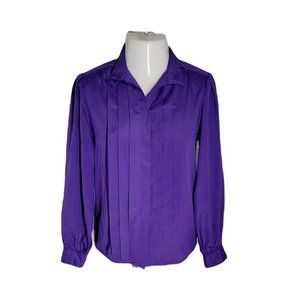 Katelyn Court Vintage Classy Collared Blouse Shirt ~ Sz 10 ~ Long Sleeve